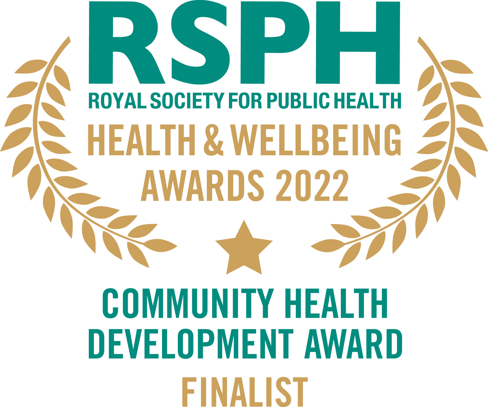 A logo of RSPH health and wellbeing finalist award