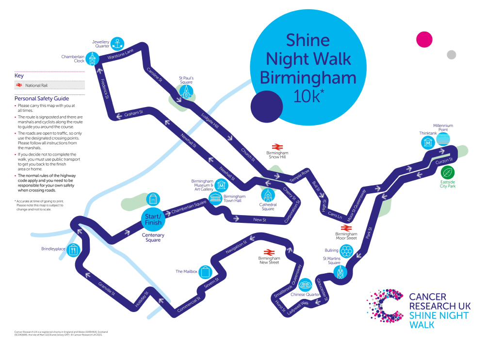 Download Shine Night Walk 2021 Birmingham Map Shine Night Walk 2021 Birmingham Map