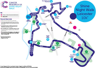 Shine Night Walk 2021 Leicester Map