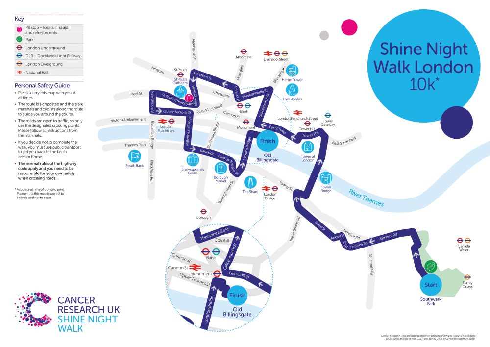 Download Shine Night Walk 2021 London 10k Map Shine Night Walk 2021 London 10k Map