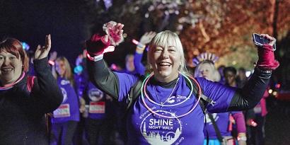 A supporter taking part in Shine Night Walk
