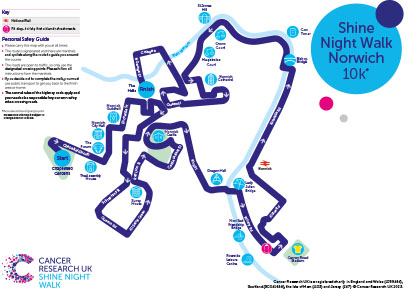 Shine Night Walk Norwich Map