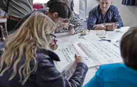 Group of people sharing stop smoking tips  
