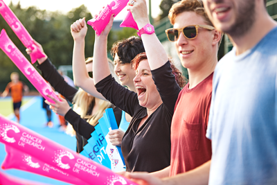 Cheering at a Pretty Muddy event