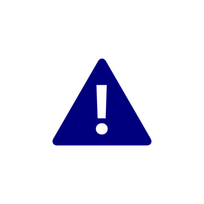 navy icon of an exclamation mark in a triangle