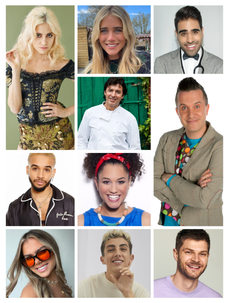 A group photo of the Star Awards VIP supporters Pixie Lott, Phil Gallagher, Dr Ranj, Jean-Christophe Novelli, Aston  Merrygold, Cat Sandion, Flossie Clegg, Lewys Ball and Olivia Neill, Jim Chapman