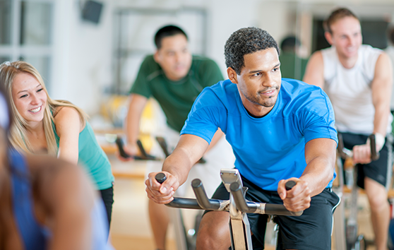 People at spin class