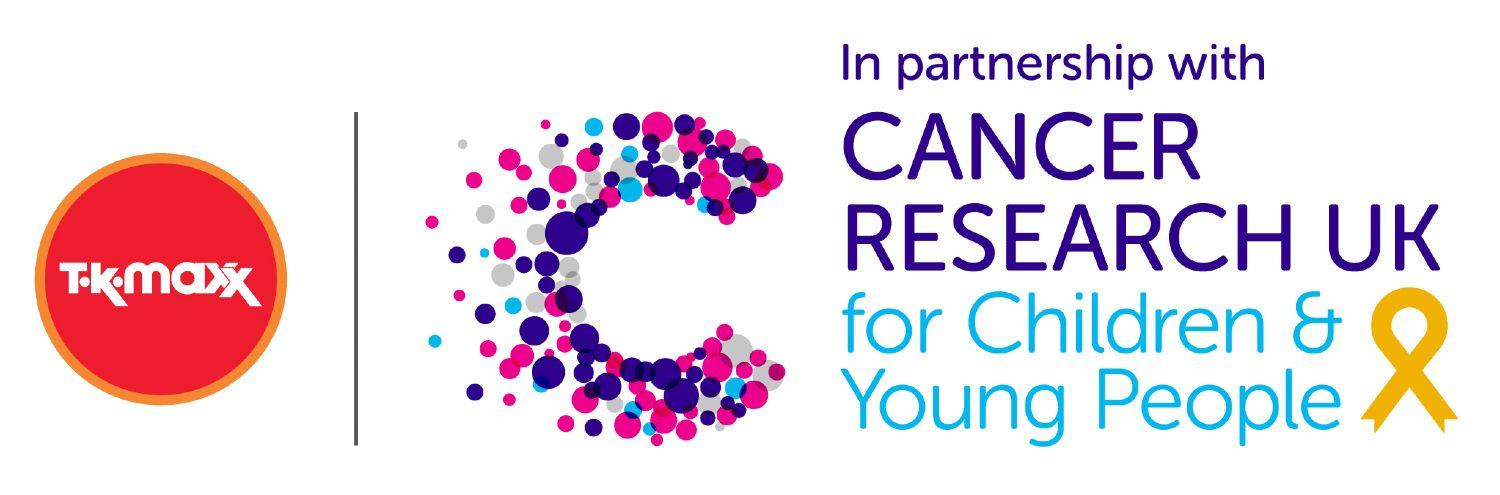 TK Maxx in partnership with Cancer Research UK for Children & Young People logo