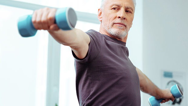 man with weights