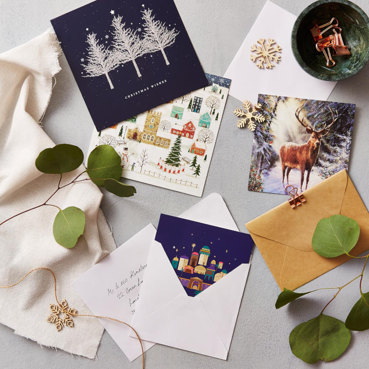 A selection of traditional design Christmas cards