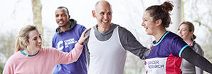 Group of people stretching before triathlon training