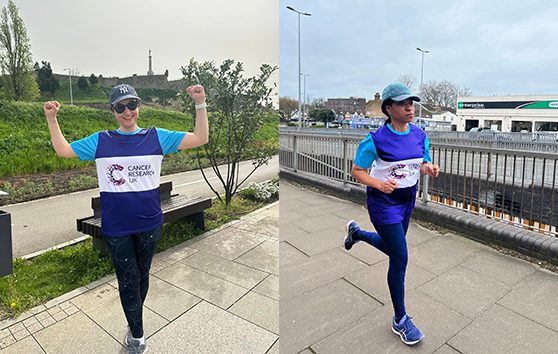 Images of supporters in CRUK top running