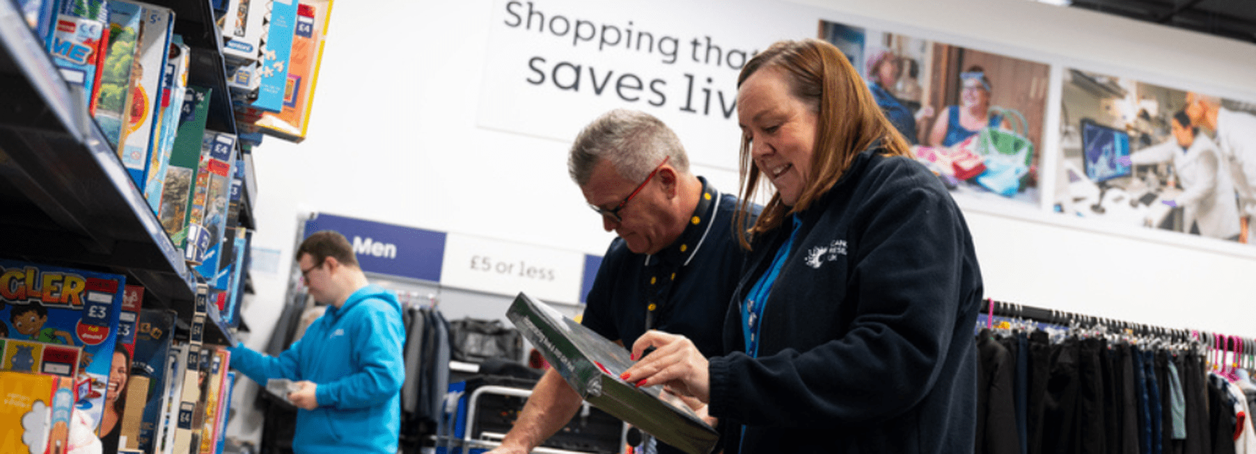 Shop volunteers working together