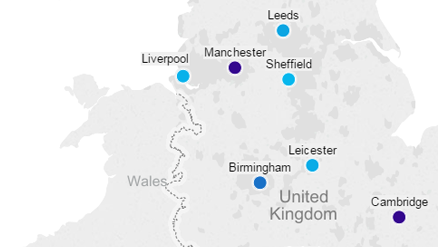 Funding by location map