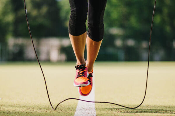 Lady's legs skipping