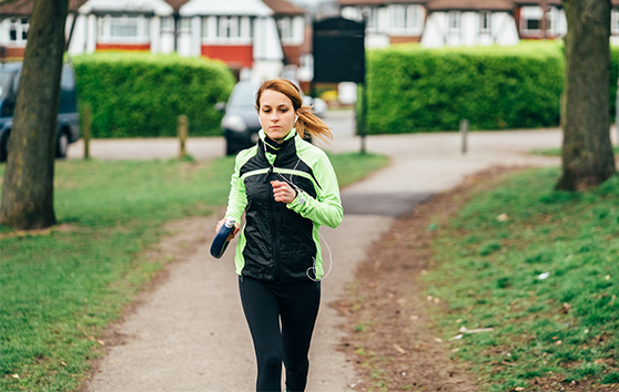 Woman running in the park