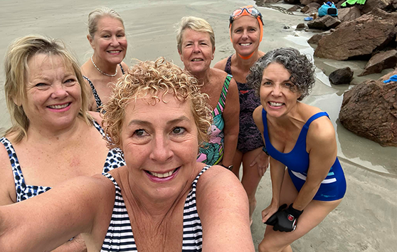 Women swimming