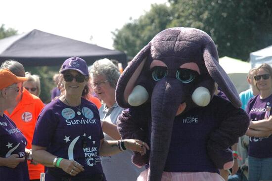 Supporters taking part in relay for life
