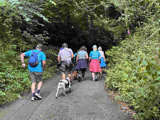Group of supporters on a walk