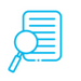 Graphic showing magnifying glass over paper 