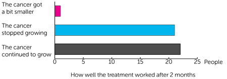 6MP-BRCA trial - bar chart showing how well the treatment was working after 2 months