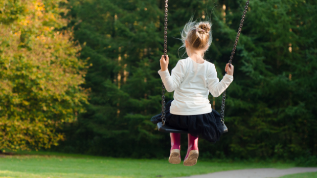 Child on a swing
