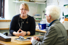 Older woman and doctor