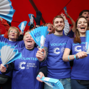 Team of volunteer cheerers 